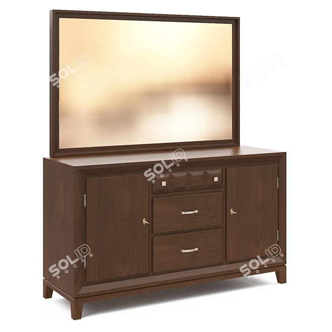 Classical 3D Mirror Table 3D model image 1