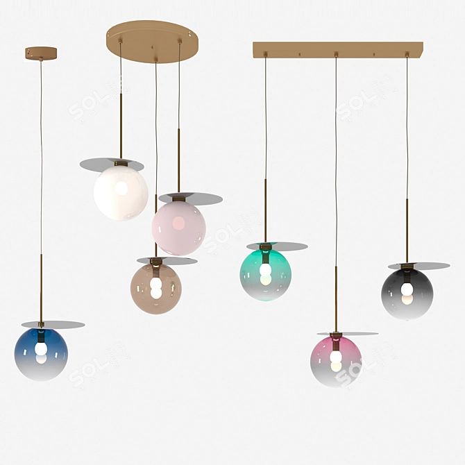 Comet Shine Pendant Lamp 3D model image 1