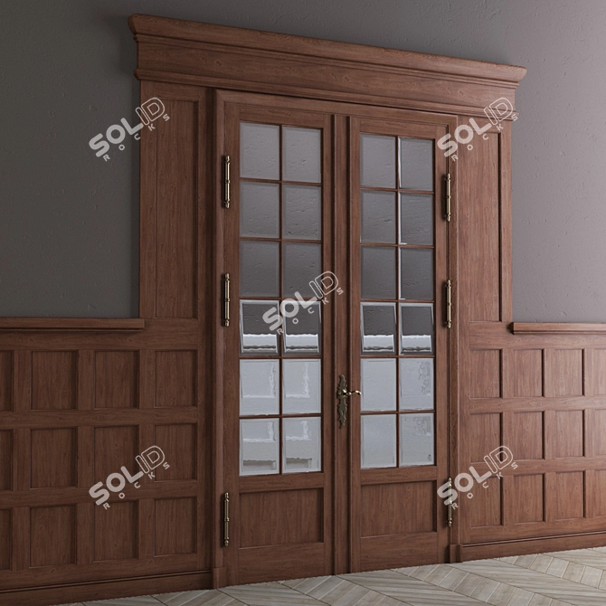 Modern Wood Wall Paneling 3D model image 1