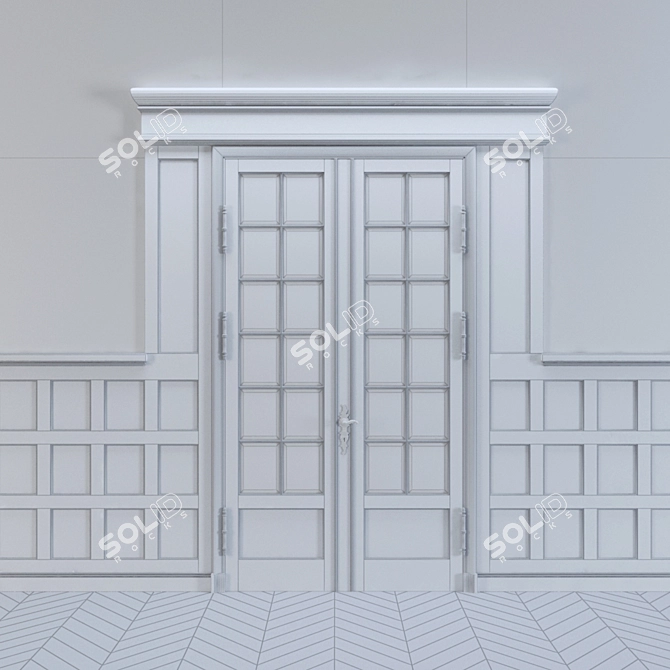 Modern Wood Wall Paneling 3D model image 3