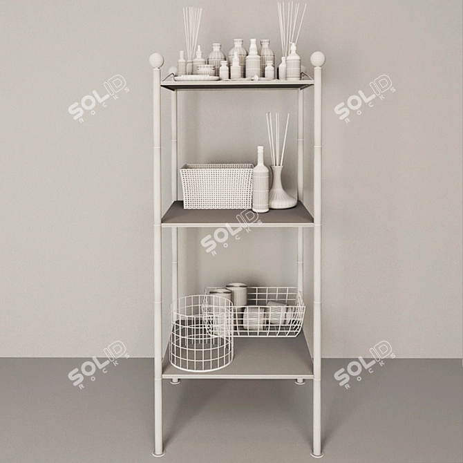 Modern Bathroom Organizer 3D model image 2