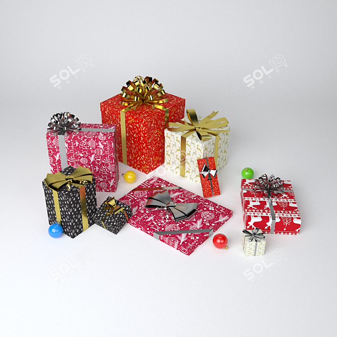 Festive Gift Set 3D model image 1