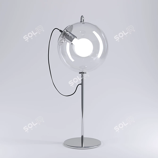 Elegant Chrome & Glass Table Lamp 3D model image 1