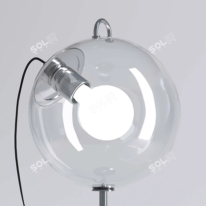 Elegant Chrome & Glass Table Lamp 3D model image 2