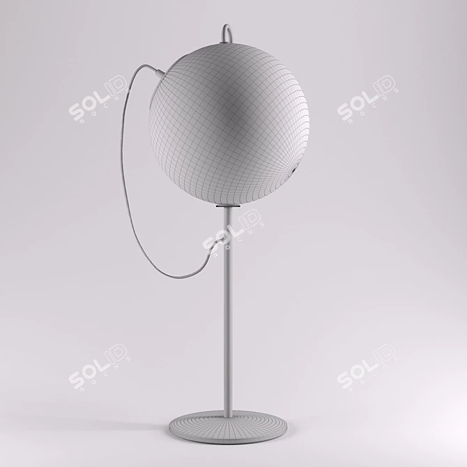 Elegant Chrome & Glass Table Lamp 3D model image 3