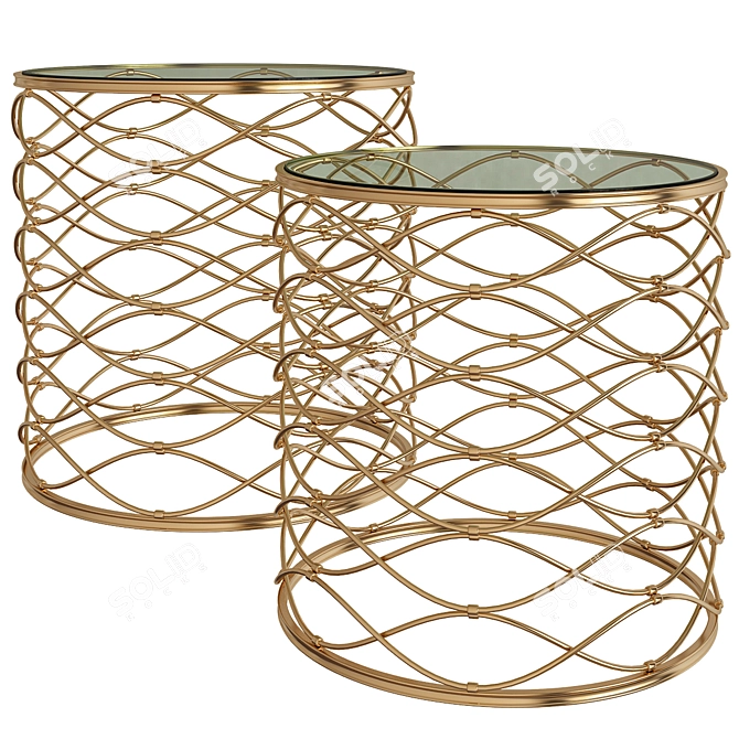  Elegant Breslow Side Tables Set 3D model image 1