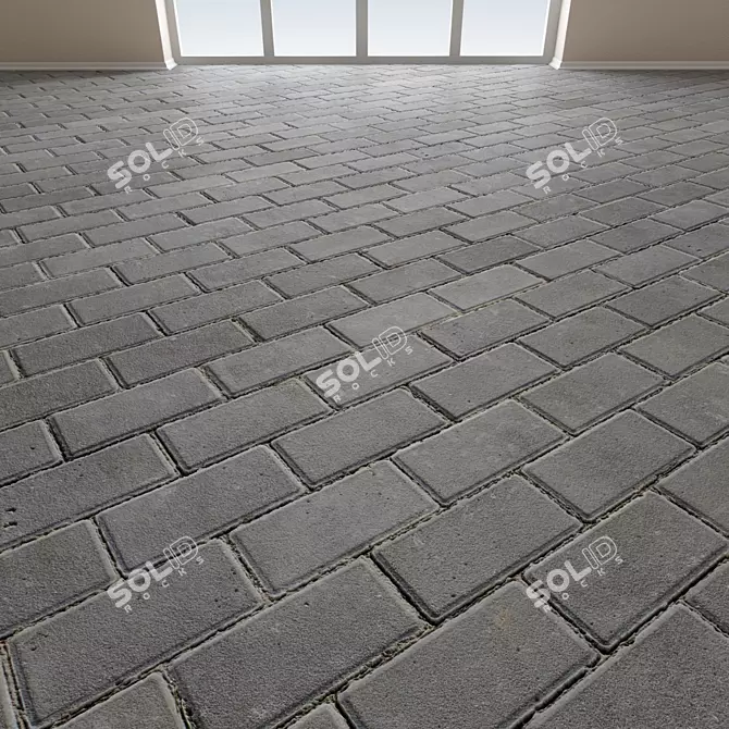 Seamless Paving Stone: High-Detail Floor & Wall Covering 3D model image 1