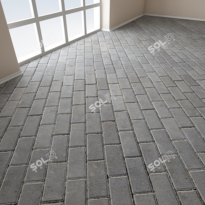 Seamless Paving Stone: High-Detail Floor & Wall Covering 3D model image 2