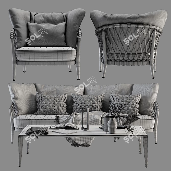 B&B Italia Erica Sofa Chair: Elegant, Modern, Poly-Sophistication 3D model image 3