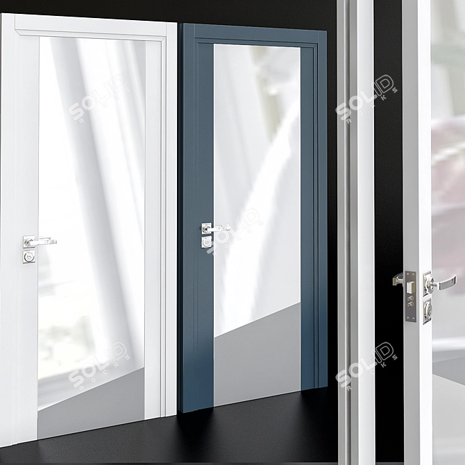 Versatile Modern PVP Door 3D model image 1