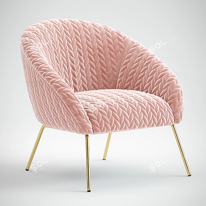 Quilted Hillside Accent Chair: Stylish Comfort for Every Space 3D model image 1