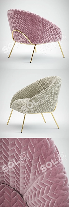 Quilted Hillside Accent Chair: Stylish Comfort for Every Space 3D model image 2