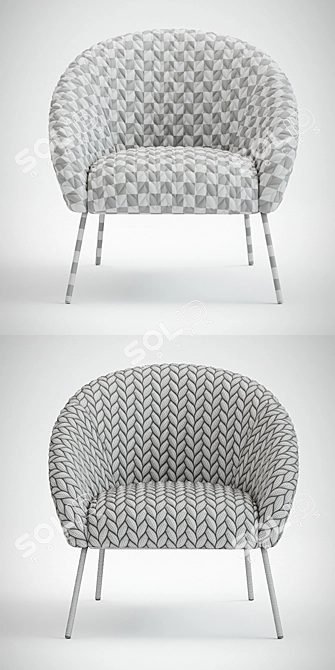 Quilted Hillside Accent Chair: Stylish Comfort for Every Space 3D model image 3