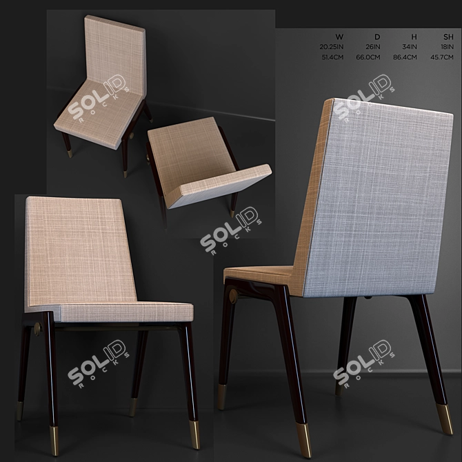 Sleek Sling Side Chair by Baker 3D model image 1