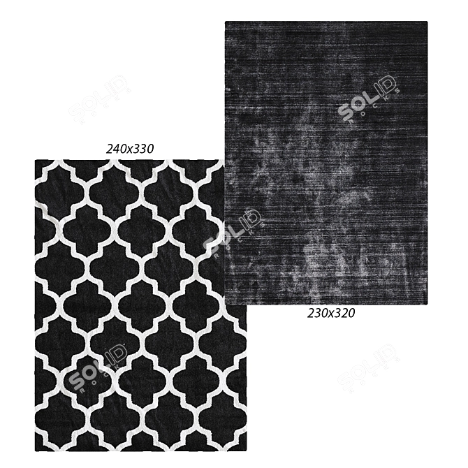 Moroccan Tile Charcoal Rug: Temple and Webster's Manhattan Collection 3D model image 1