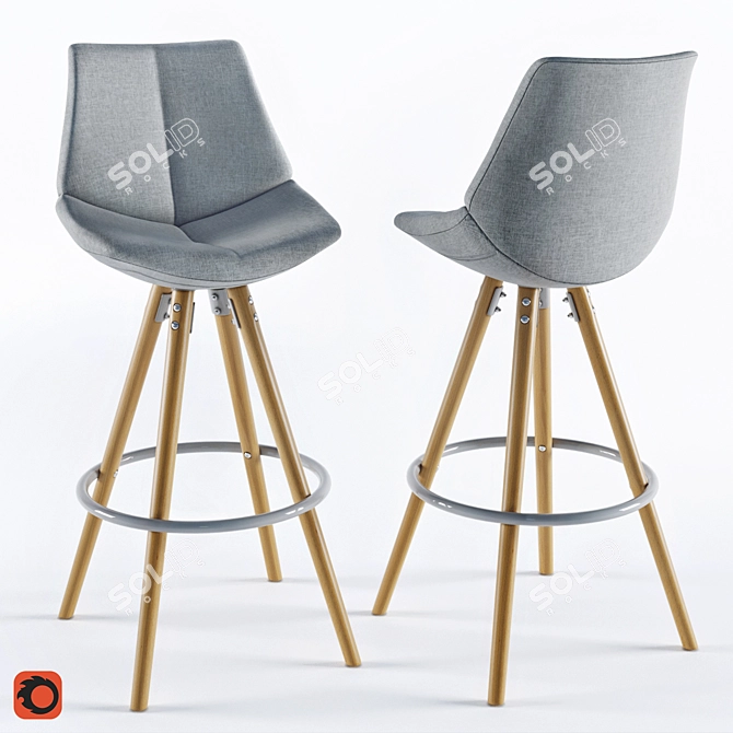 ASTING Bar Stool: Modern Comfort 3D model image 1