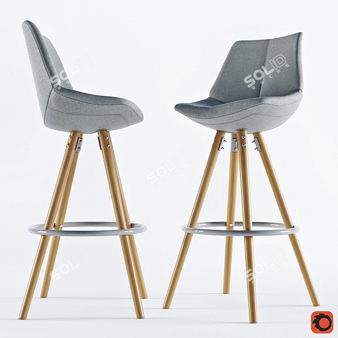 ASTING Bar Stool: Modern Comfort 3D model image 2