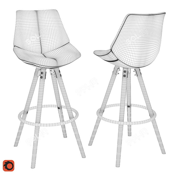 ASTING Bar Stool: Modern Comfort 3D model image 3