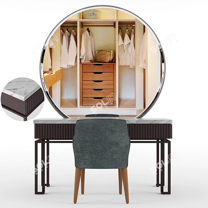 Stylish Vanity Set 3D model image 1