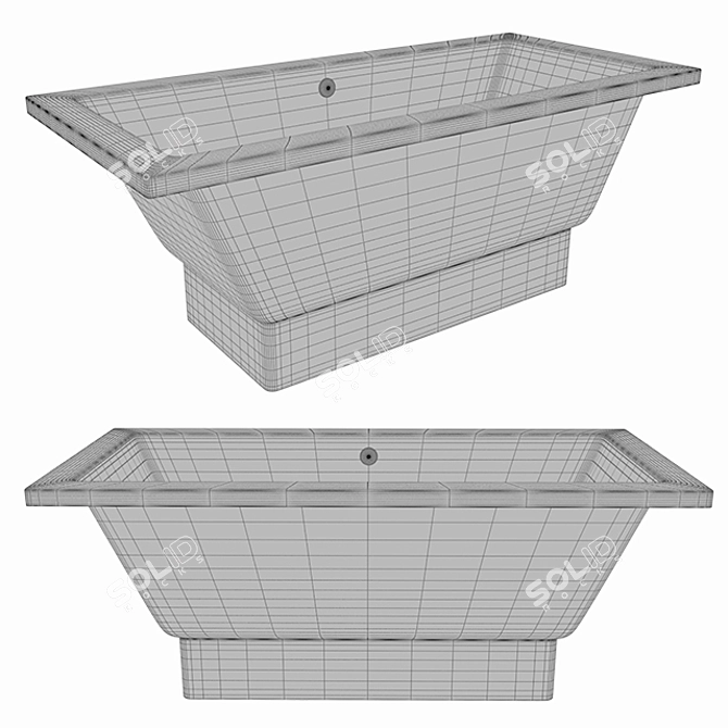 Modern Nordic Vispool Bath 3D model image 2