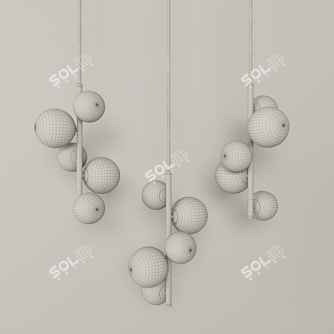 Elegant Wendt Chandelier: Adjustable Height 3D model image 3