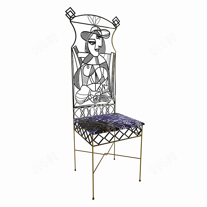 Artistic Picasso Chair 3D model image 1