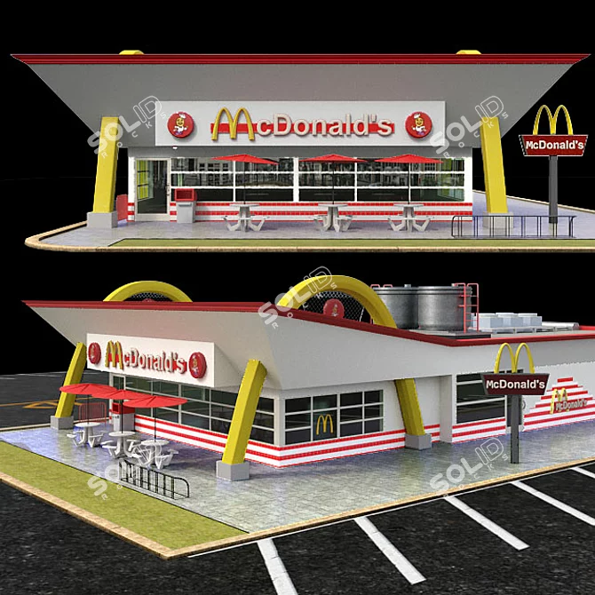 McDonald's Fairhaven, MA: Fast Food Restaurant 3D model image 1