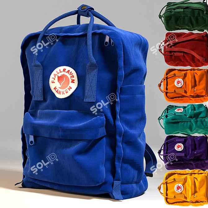  FJALLRAVEN Backpack: 38cm Height, 27cm Width, 13cm Side Walls 3D model image 1