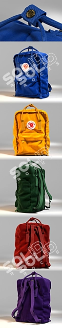  FJALLRAVEN Backpack: 38cm Height, 27cm Width, 13cm Side Walls 3D model image 2