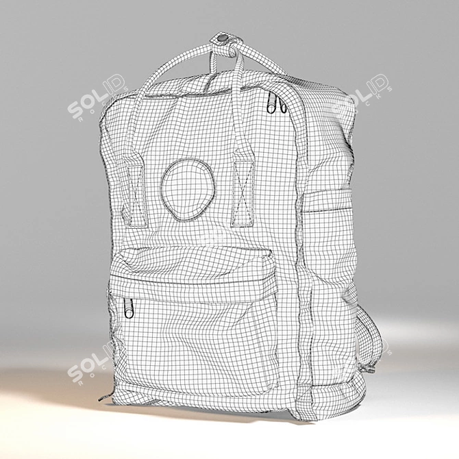  FJALLRAVEN Backpack: 38cm Height, 27cm Width, 13cm Side Walls 3D model image 3