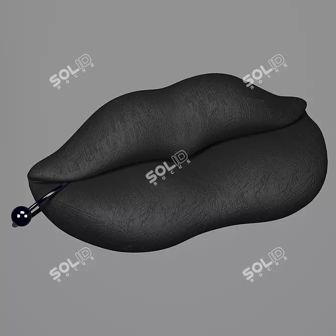 Elegant Black Beauty Sofa 3D model image 1