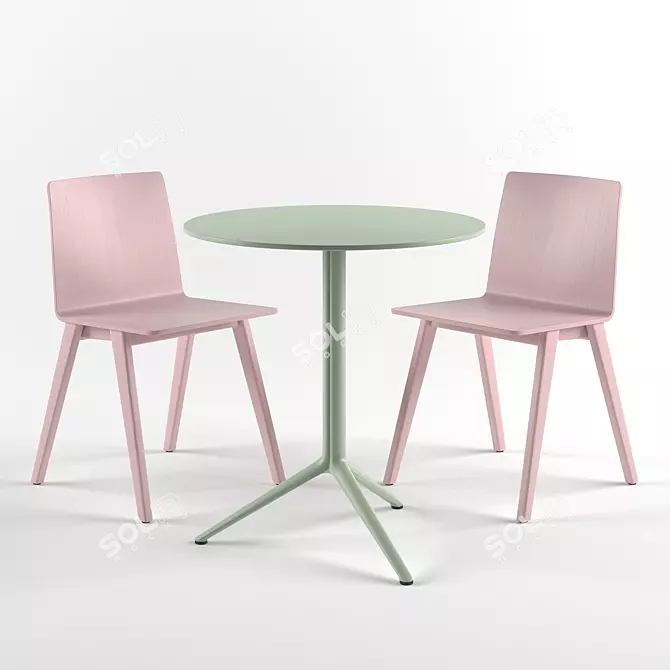 Elliot Osaka Set: Elegant Table & Chairs 3D model image 1