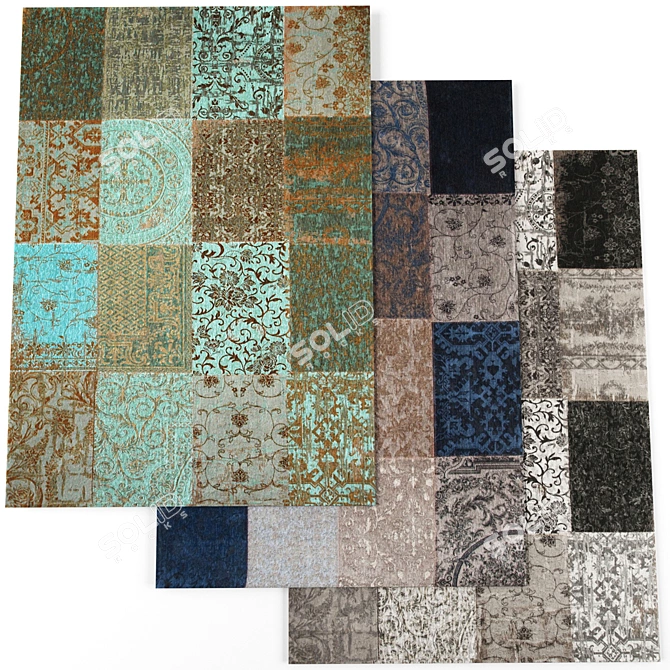 Vintage Beauty: Louis de Poortere Rugs 3D model image 1