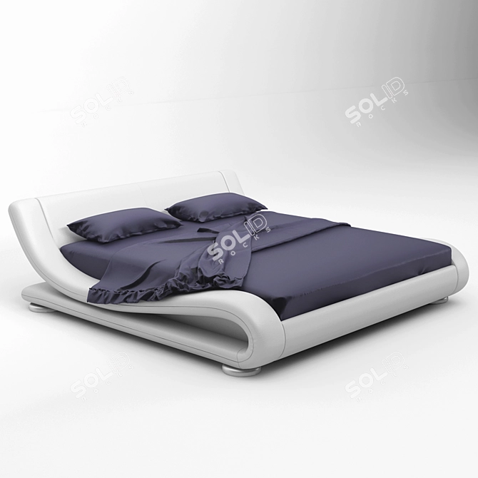 Spacious King-Sized Bed 3D model image 1