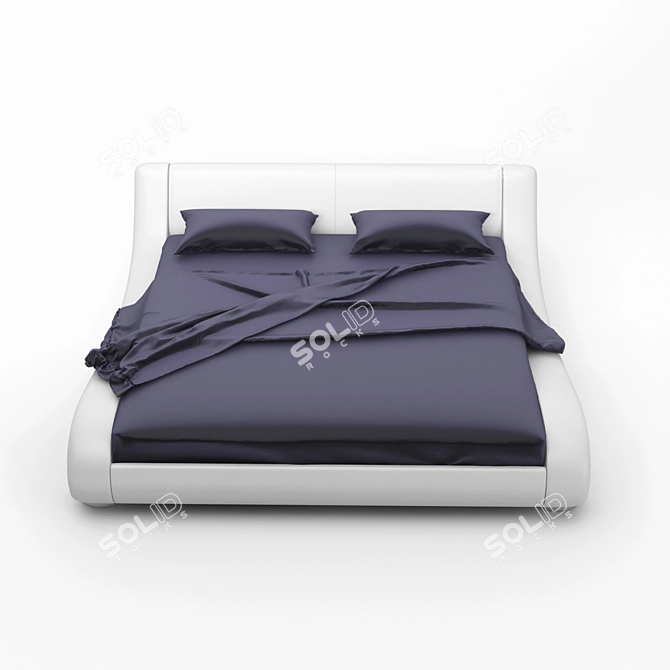 Spacious King-Sized Bed 3D model image 2