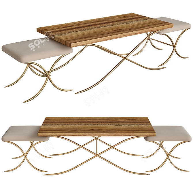 Elegant Kye Coffee Table 3D model image 1