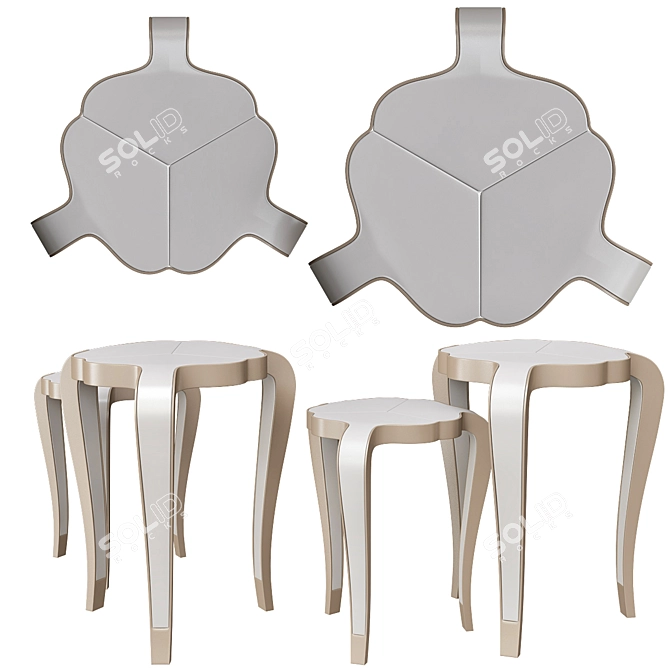 Dual Delight Nesting Tables 3D model image 1