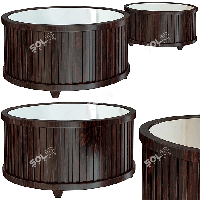 Elegant Clarendon Round Coffee Table 3D model image 1