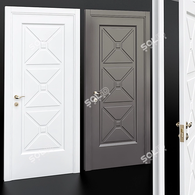 Elegant Neoclassic Door 3D model image 1