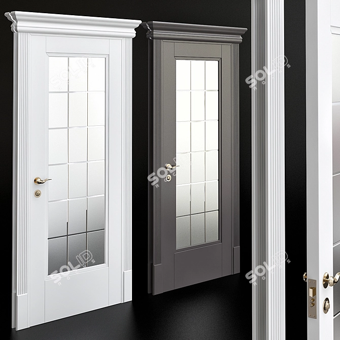 Elegant Neoclassic SV Door 3D model image 1