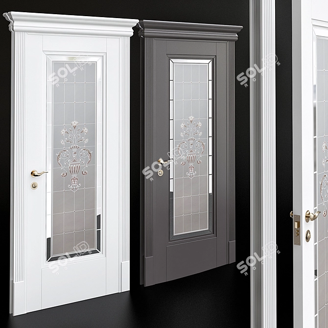 Elegant Neoclassic Interior Doors 3D model image 1