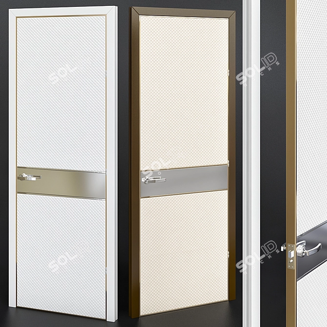 Elegant Grigio Sbiancato Vogue Doors 3D model image 1