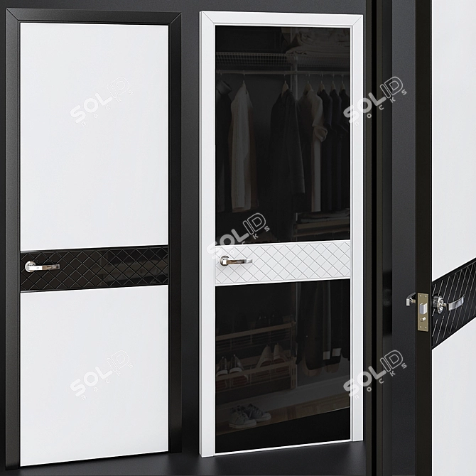 Sleek Bianco Gloss Doors 3D model image 1