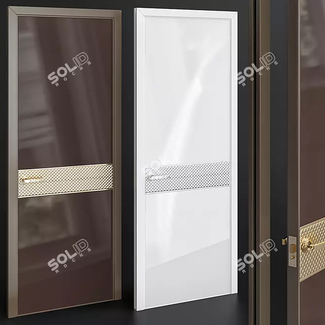 Vogue Vetro Bronza Noce - Elegant Interior Doors 3D model image 1