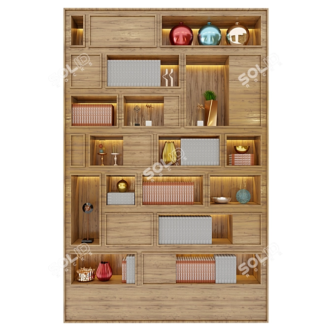 Decorative Shelf Set 3D model image 1