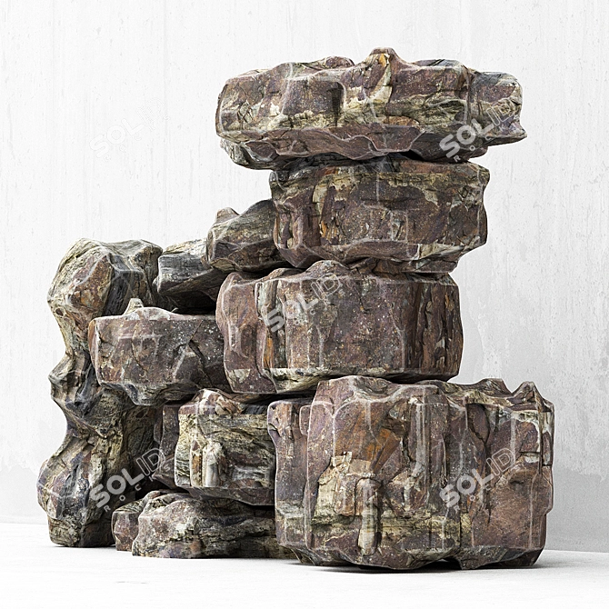 Elegant Granite Rock Stone 3D model image 2