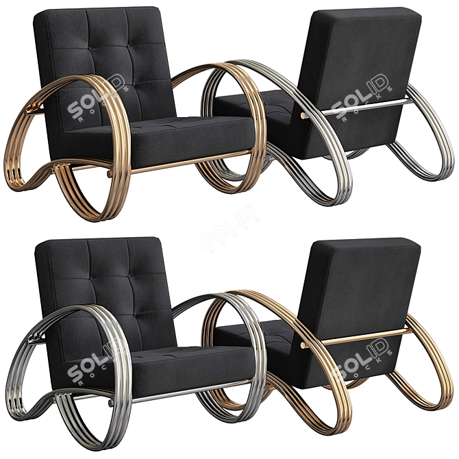 Sleek Domani Chair: Masculine Elegance 3D model image 1