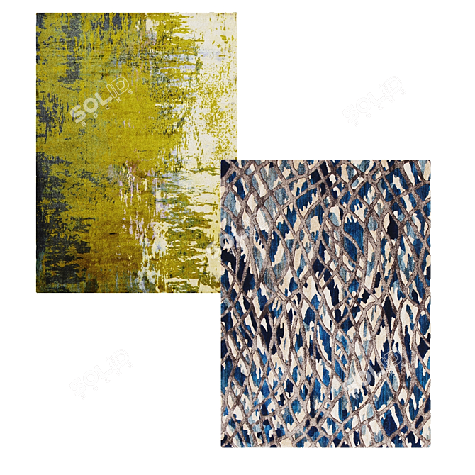 Blue Klein Luxury Rug, Monet Statement Piece 3D model image 1