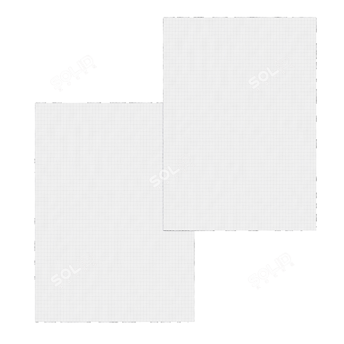 Delica Grey Flat Weave Rug 3D model image 2