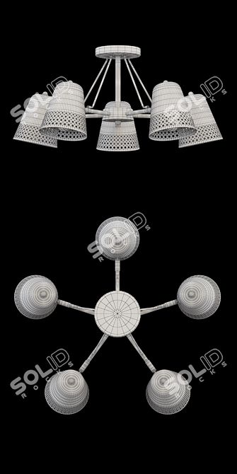 Freya Janet Ceiling Light FR5002CL-05N 3D model image 3